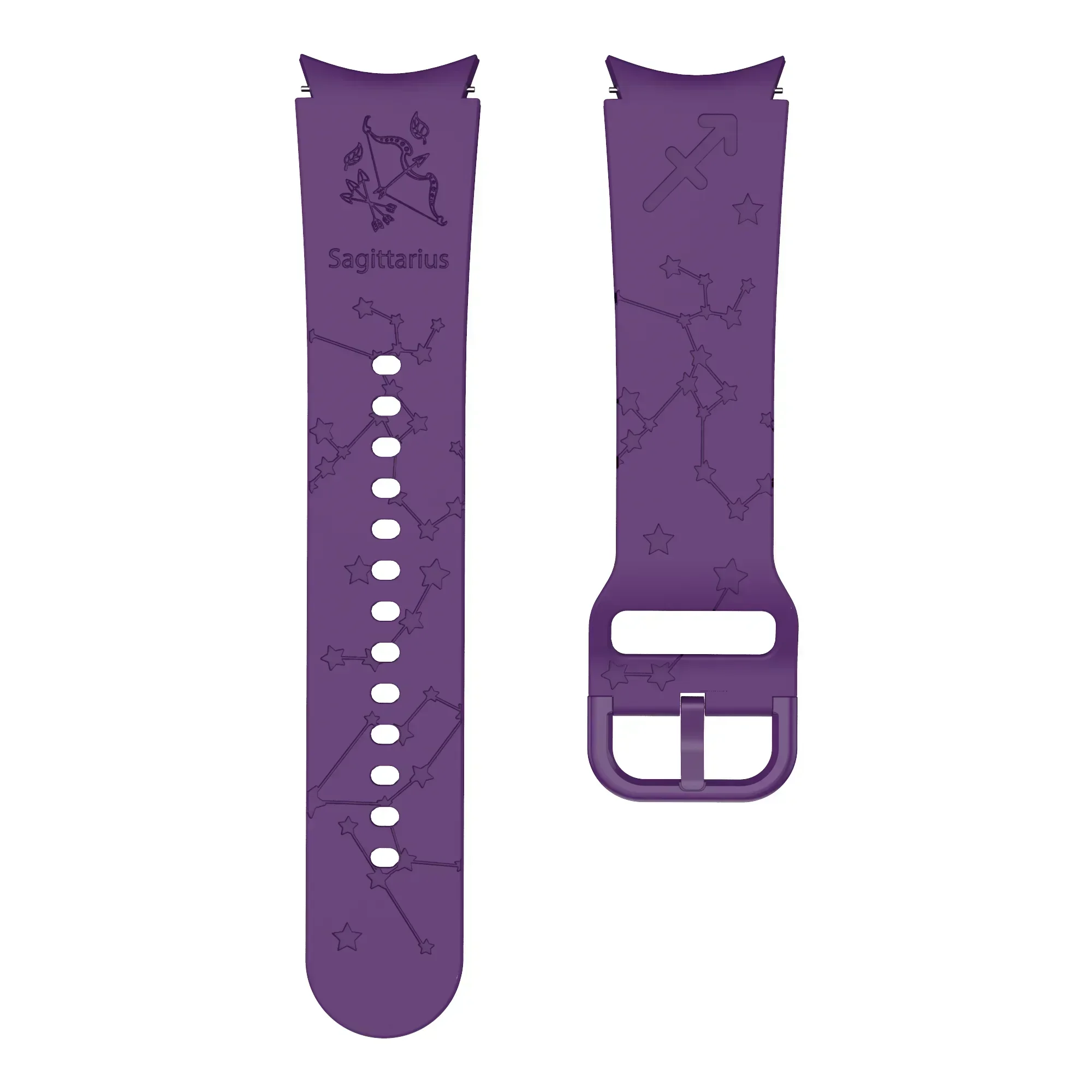 Seamless Zodiac Engraved Classic Buckle Watch Strap