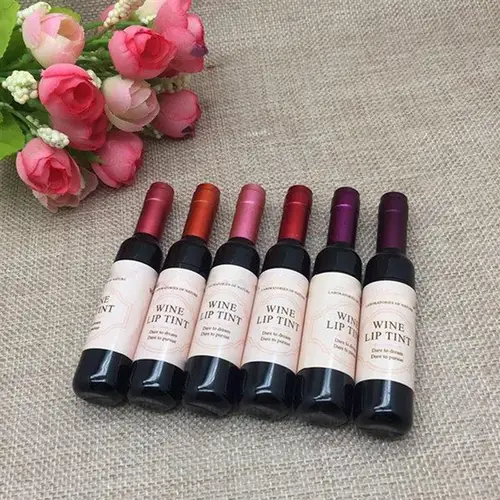 와인 립 얼룩 매트 액체 립 글레이즈, 오래 지속되는 방수 립 얼룩, 논스틱 컵 립스틱, 여아용 생일 선물, 6 가지 색상 3