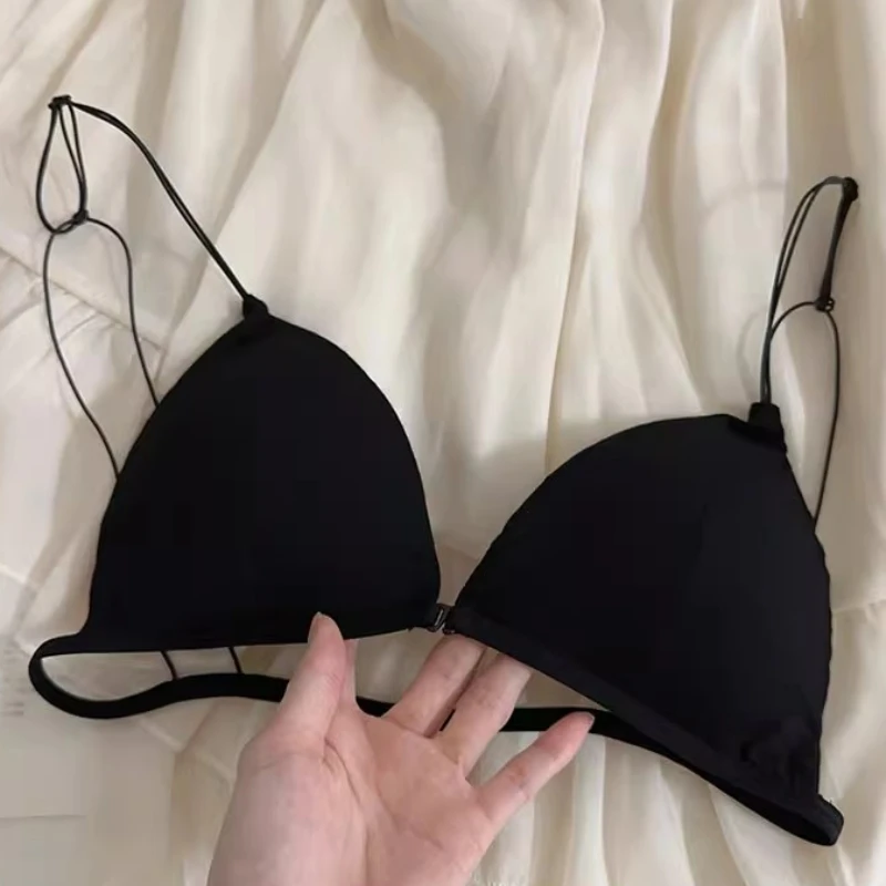 Sexy Front Buckle Seamless Bra for Women Style Bralette Deep V Triangle Cup Bralet Underwear Wireless Lingerie Push Up Bras 5