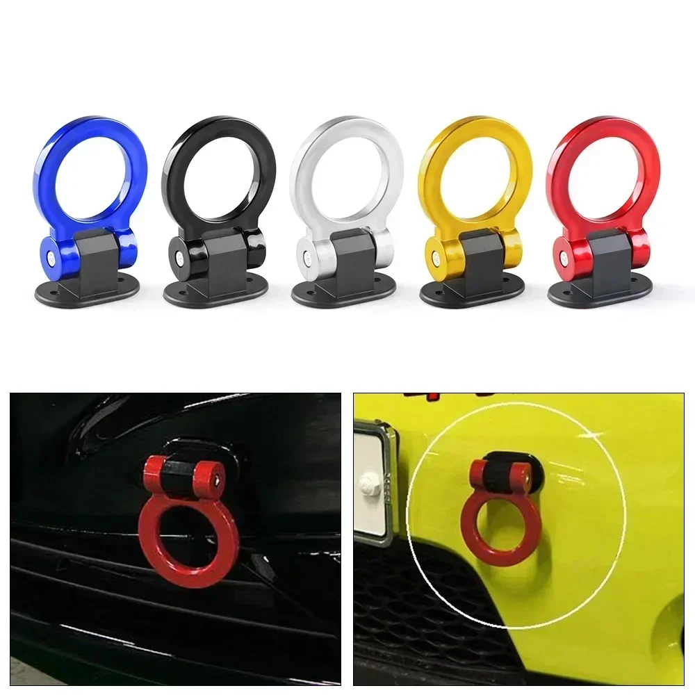 Car Rear Front Trailer Simulation Racing Ring Vehicle Towing Hook Styling Trailer Hooks Sticker Decoration ABS Car Accessories