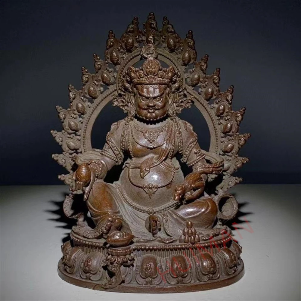 

China Elaboration Bronze Statue Geomantic Wealth Auspicious Huang Caishen Bodhisattva Buddha Metal Crafts Home Decoration