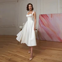 Plus Size Sweetheart Vestidos De Novia Short Wedding Dress Modern Satin Vestido De Noiva Customized 1