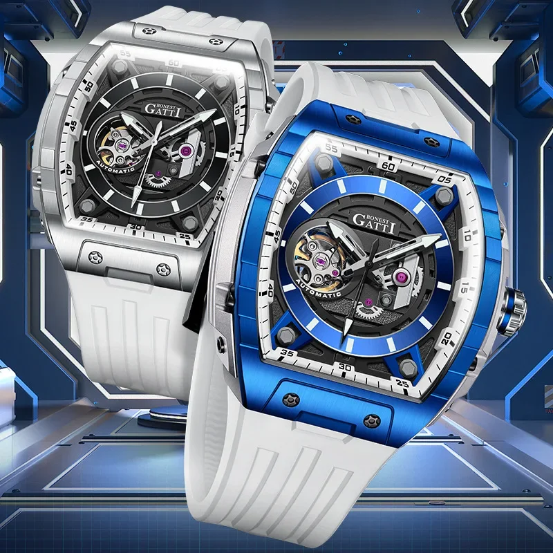 BONEST GATTI Men's Fashion Tourbillon Fully Automatic Mechanical Watch