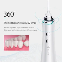 

Ultrasonic Tooth Cleaner Water Flosser Dental Oral Irrigator with DIY Mode 4 Nozzles Portable Rechargeable Home and Travel