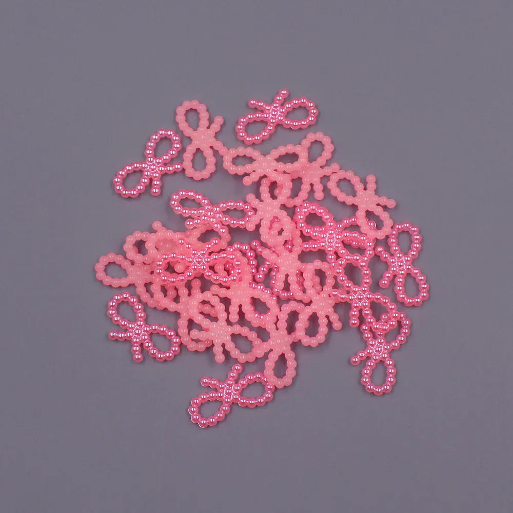 Mix color 100pcs 10x18MM bowknot Shape ABS Imitation Pearls Flatback Beads For Art Scrapbooking Jewelry garment Making