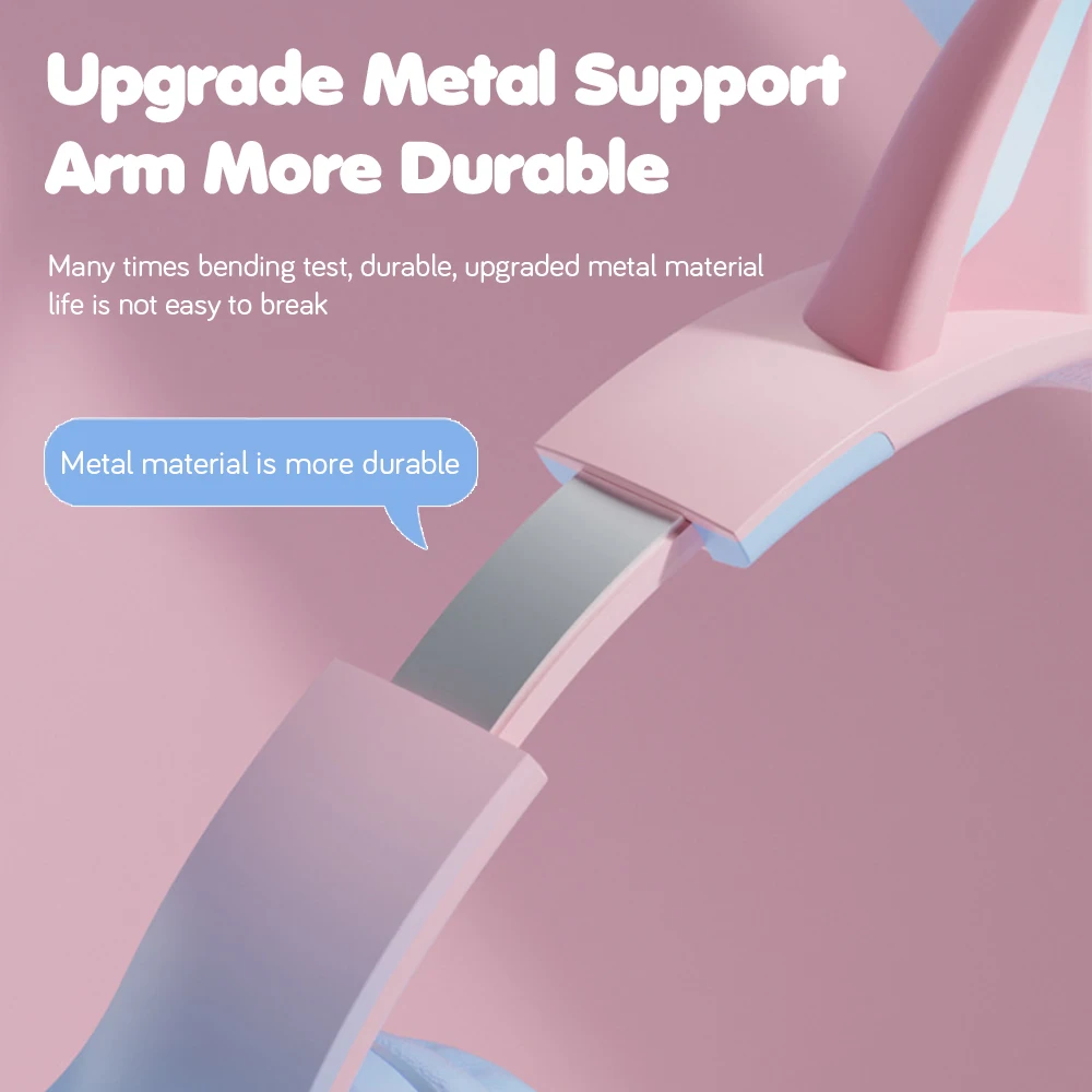 Bluetooth Kulaklıklar Degrade Renkli Kablosuz Başlıklar Mikrofonlu Katlanabilir HIFI Oyun TF Kart Gürültü Engellemeyi Destekler_voghion.com