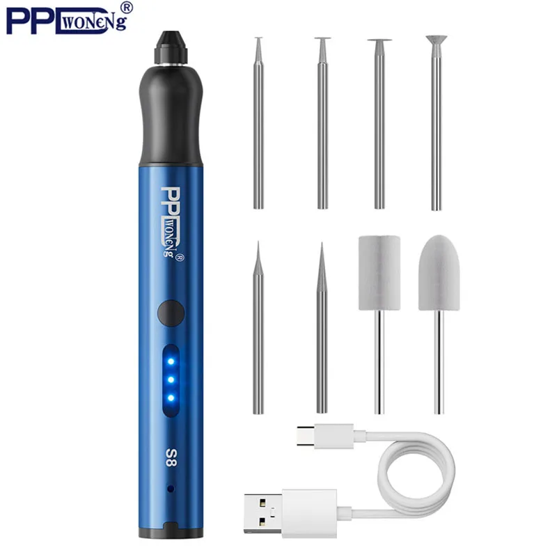 

PPD Portable Cordless Grinder Electric Drill Adjustable Speed Engraving Pen For Mobile Phone IC Chipping CPU Cutting Disassembly