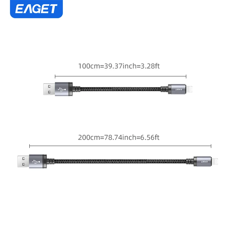 High-Speed USB to Lightning Charging Cable with Thick Copper Core and 480Mbps Data Transfer