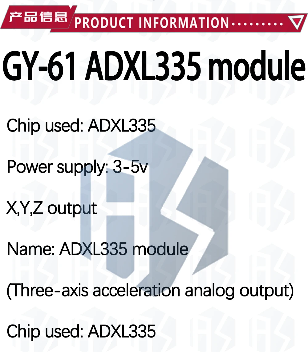 1 ~ 10PCS EGBO GY-61 ADXL335 Acelerometro 3-Achsen Analog Ausgang Beschleunigungsmesser Modul Winkelwandler 3V-5V – Detail 20