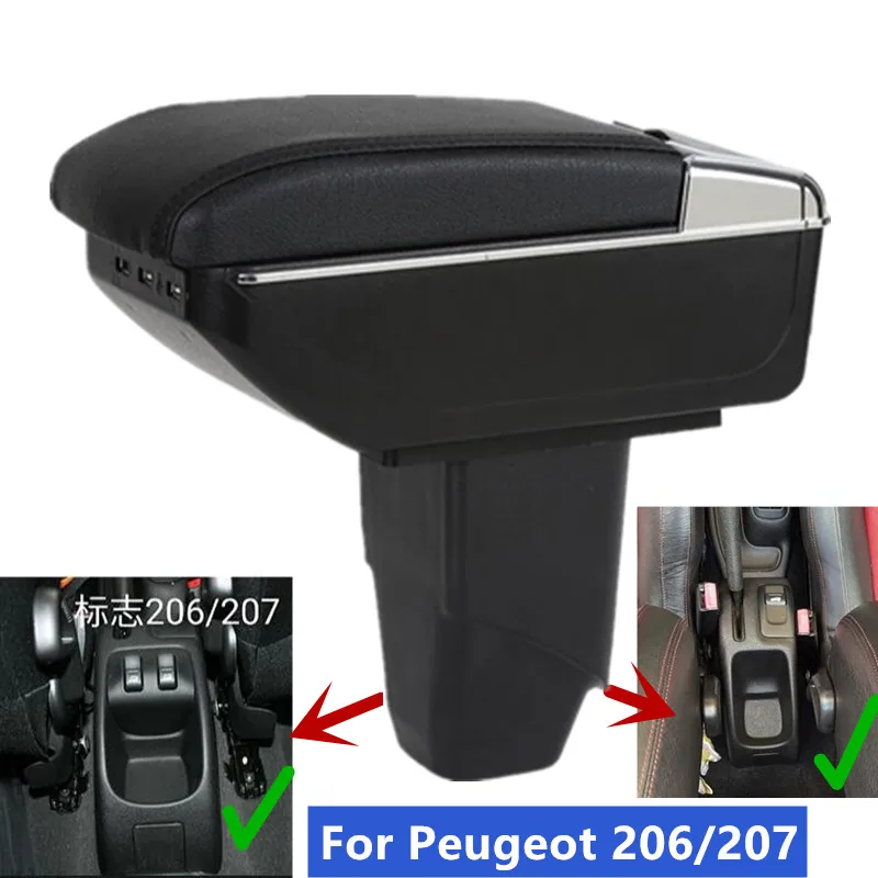 Reposabrazos para Peugeot 206, caja de Central, reequipamiento Interior con USB, accesorios - AliExpress