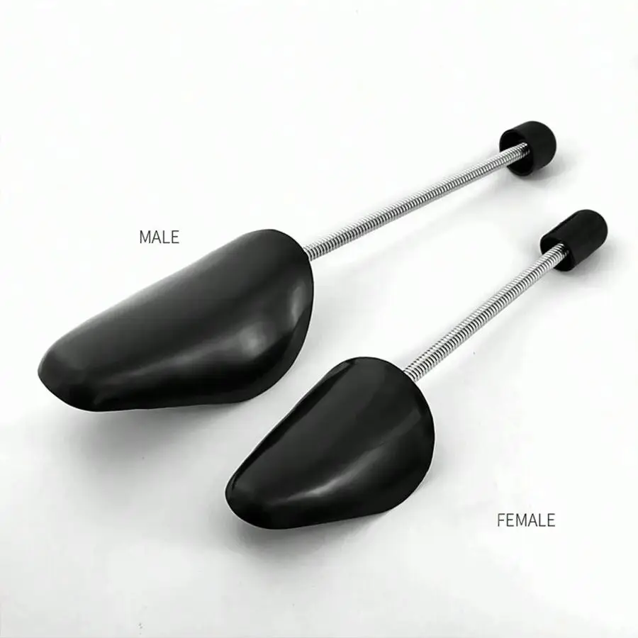 남녀공용 조절 가능한 플라스틱 스프링 슈트리 1쌍, 변형 방지, 주름 방지, 신발 모양 유지, 블랙