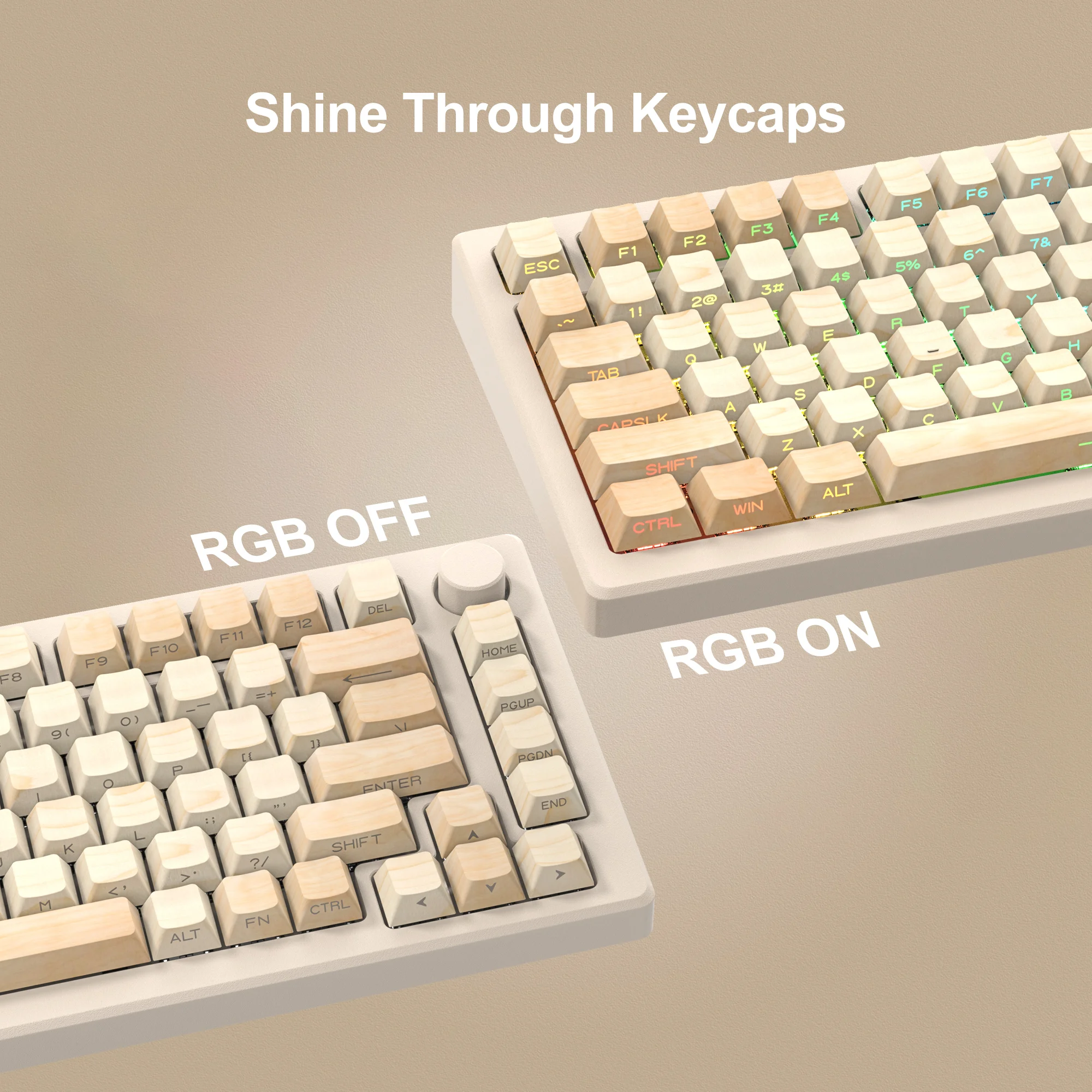 Faia de Madeira Side Print Backlit Side Dye-sub Pbt Keycap Rgb Perfil Cereja Fit para Cherry mx Gamer Teclado Mecânico 136 Chaves - Imagem 2