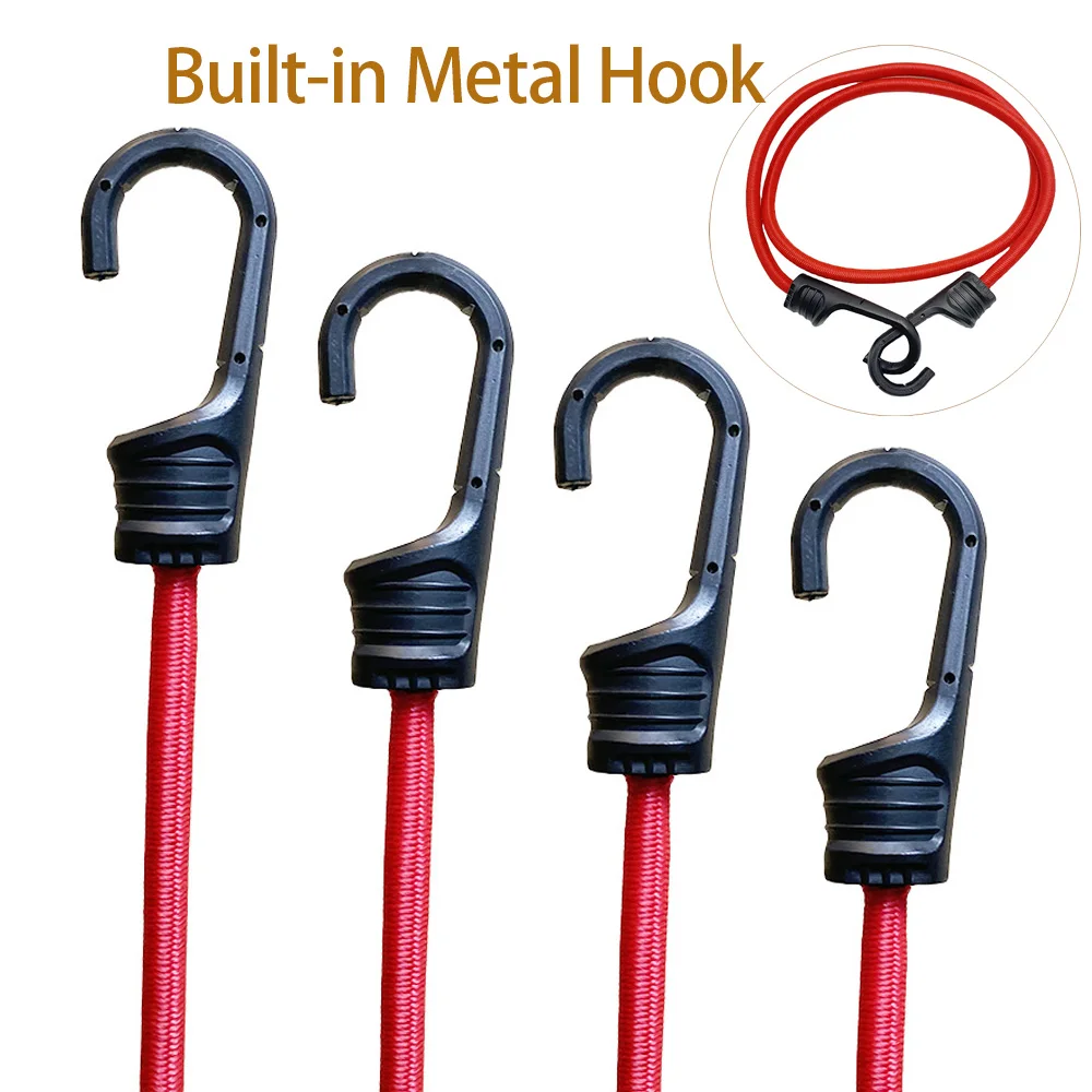 2/4/6Pcs 100cm Elastic Bungee Cords Bungee Straps Heavy Duty Bungee Ropes for Bike Tents Camping RVs Trunks Luggage Racks