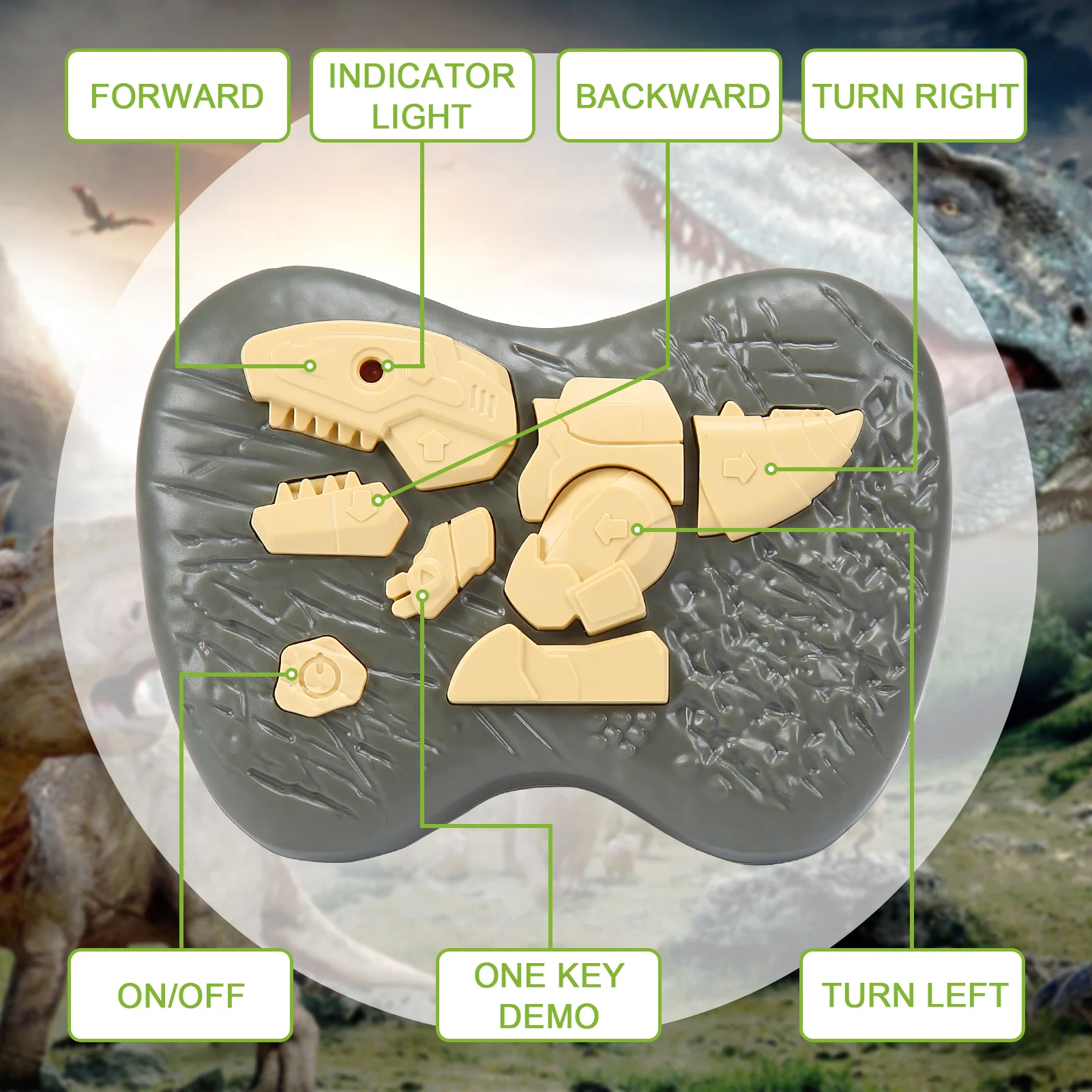 RC Dinosaur, Remote Control Dinosaur, Jurassic Velociraptor Toys with 50 Sheets Dinosaur Stickers, Walking Sounds Mode 3