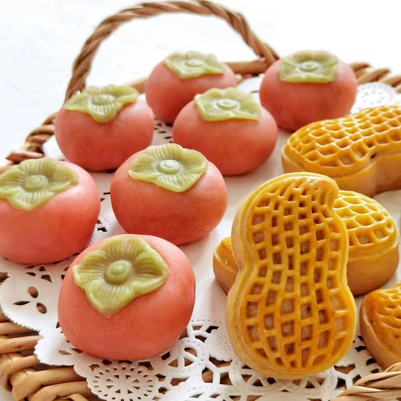 Hand-pressed Household Peanut And Persimmon Moulds Cookie Cutter Biscuits Moulds Cake Crisp Pastry Dessert Baking Tools