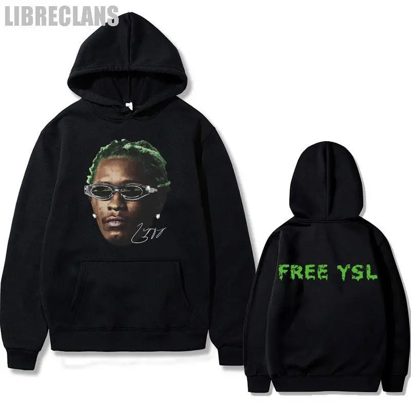 

LIBRECLANS Rapper Concert Young Thug Thugger Slime Season Men Hoodie Green Rare Hip Hop Print Hoodies Black Oversized Sweatshirt