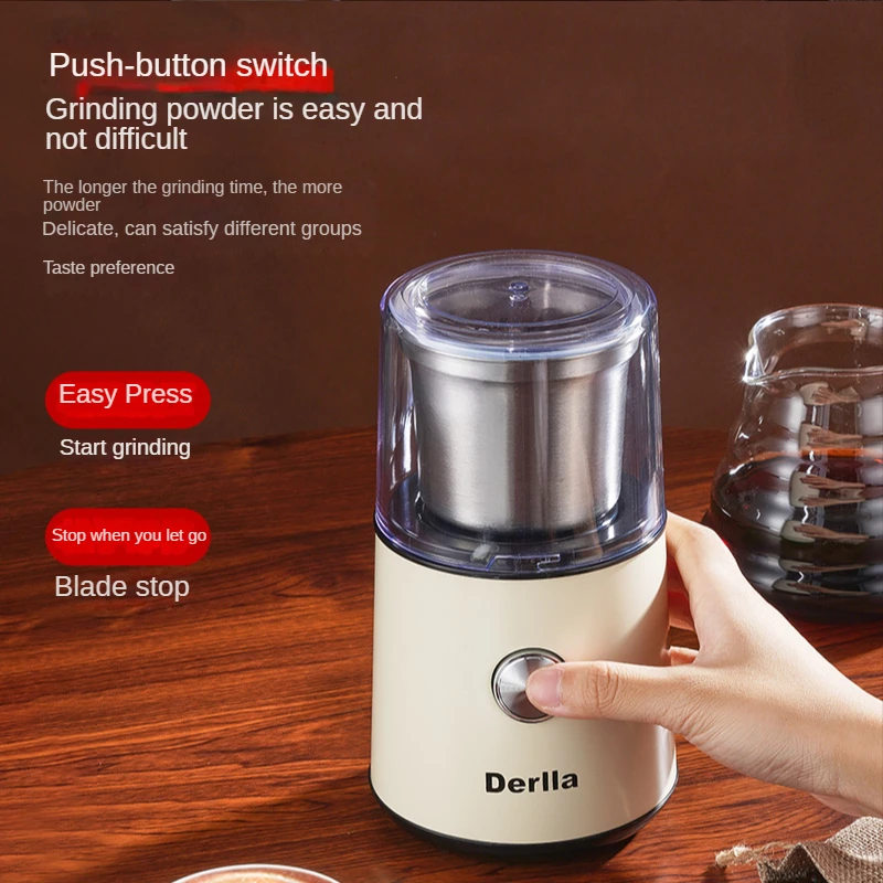 Electric bean grinder household multi-function  Italian coffee superfine Chinese medicine powder kitchen appliance moisture proof stainless steel sealed tank storage coffee beans tea bean milk powder jar pot kitchen grains box