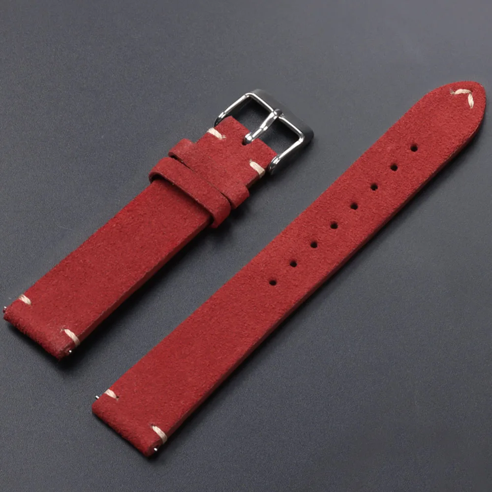 Premium Quick Release Soft Suede Watch Strap, Calfskin Wristband