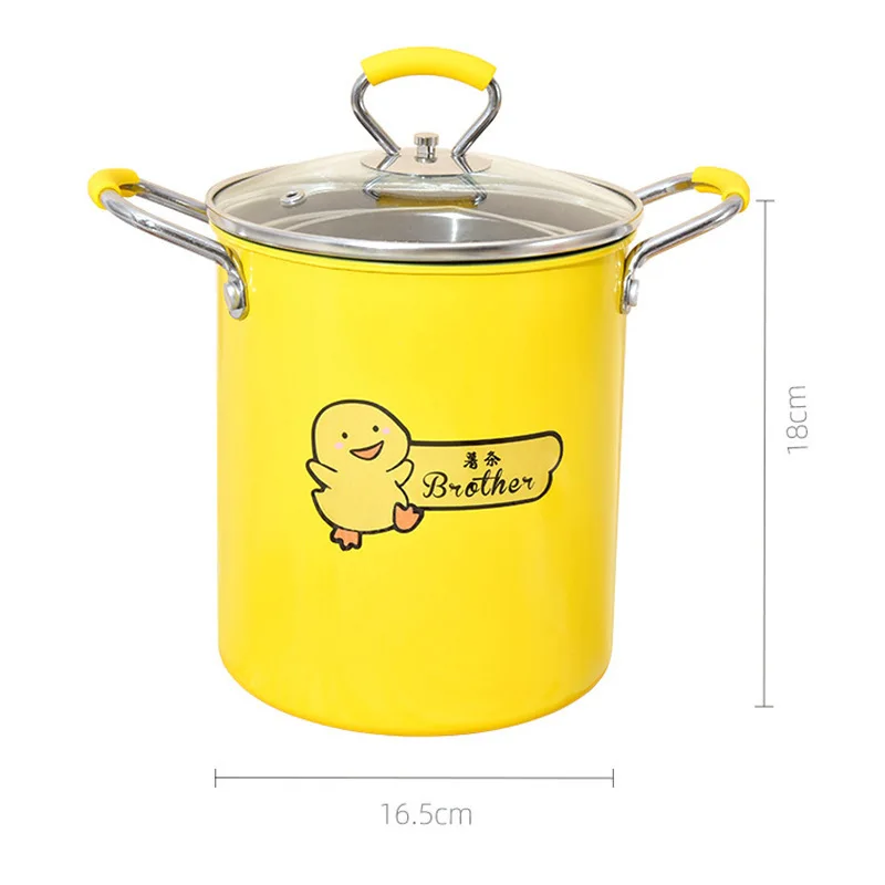 3L Iron 18cm Deep Fry Pot Kitchen Fryer With Strainer