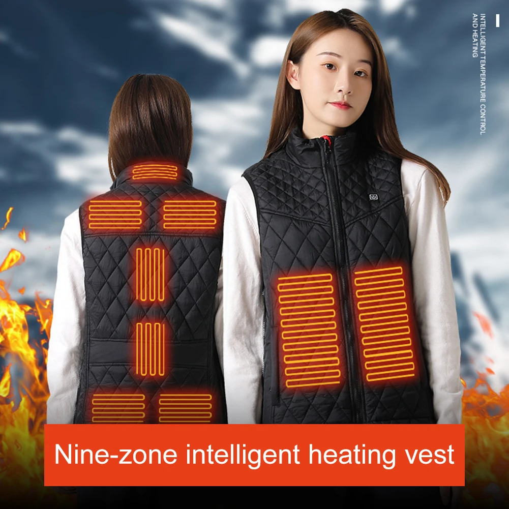 Women Heating Vest Autumn and Winter Cotton Vest USB Infrared Electric Heating suit Flexible Thermal Winter Warm Jacket