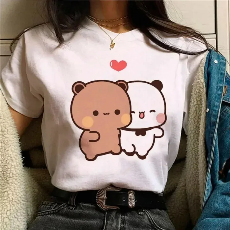 Bubu Dudu Women's Cute Anime Girl Pattern Harajuku Kawaii Summer Fashion T-shirt