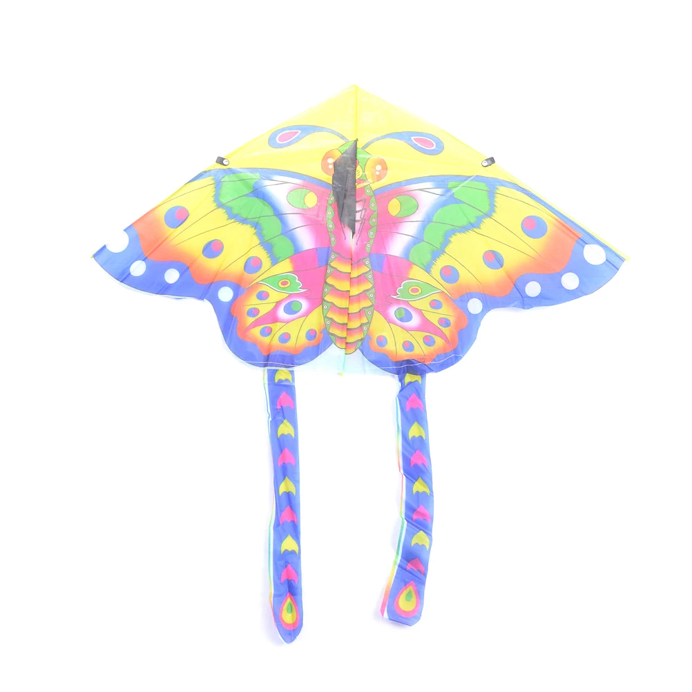 90*50cm Foldable Nylon Rainbow Butterfly Kite Outdoor Children's Kite Stunt Surf with 50M Control Bar and Line Random Color