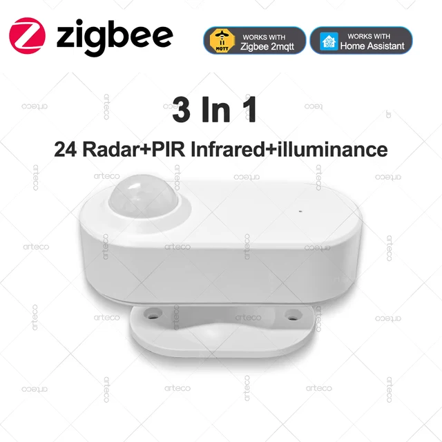 3 In 1 ZigBee 24G MmWave Radar Human Body Presence Motion Sensor + PIR อินฟราเรด + ความสว่างการตรวจจับ Home Automation สําหรับ Z2M 1