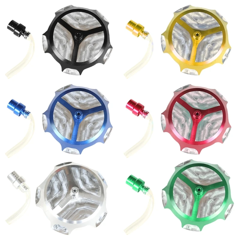 

MotorcyclesCNC Aluminum Gas PetrolsTank Cap Cover with Exhaust Hose Compatible For CRF50/70 Dirt Bike ATV Universal