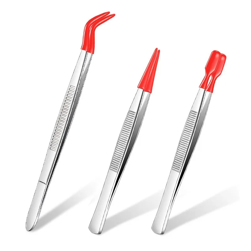 Pinzette mit Gummispitzen, Pinzette aus Gummi, PVC, silikonbeschichtet, nicht beschädigend, Pinzette mit flacher Spitze, Pinzette mit gebogener Spitze – Detail 16