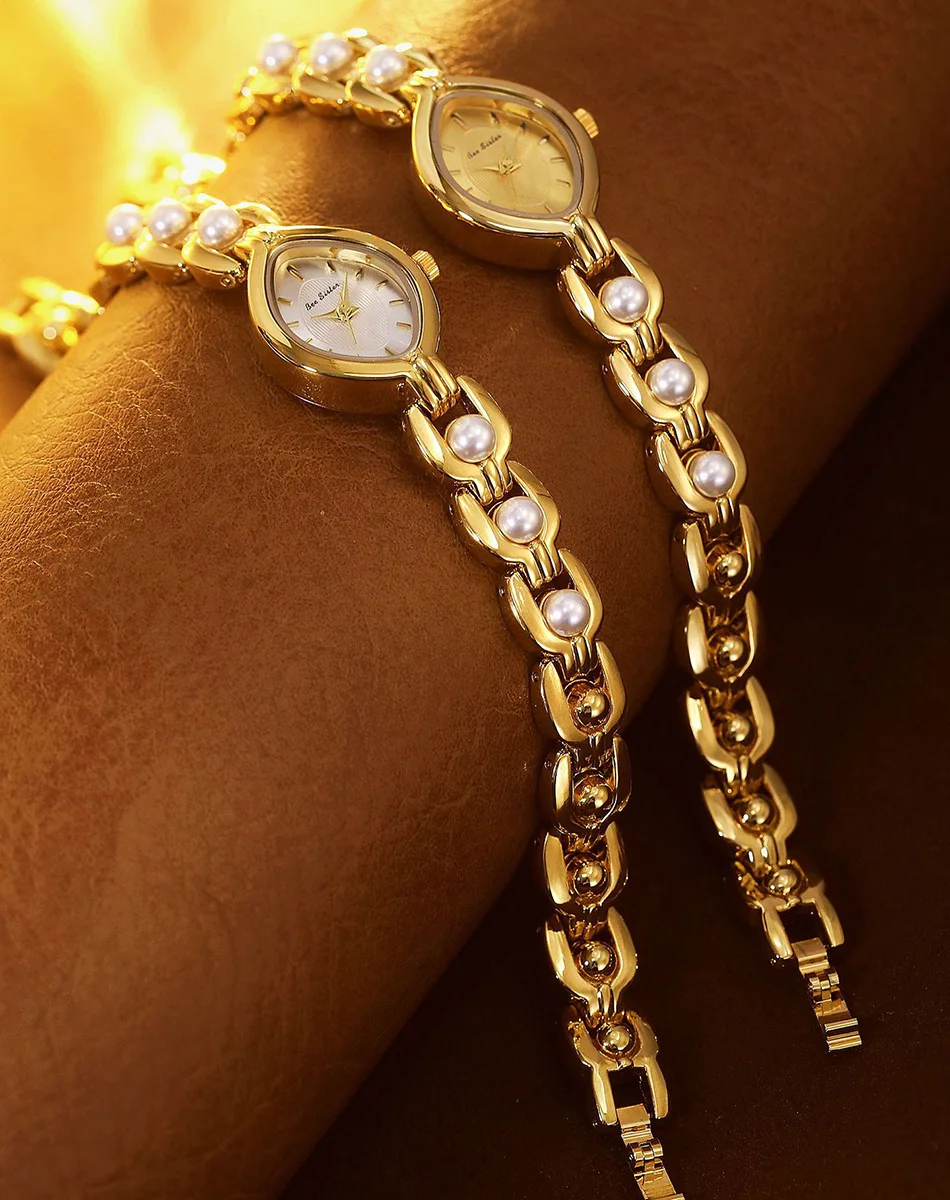 Elegante Luxusuhren für Damen, modisches Armband, ovale Quarz-Damen-Kleideruhr, 2025, neue weibliche Golduhr, Geschenke – Detail 13