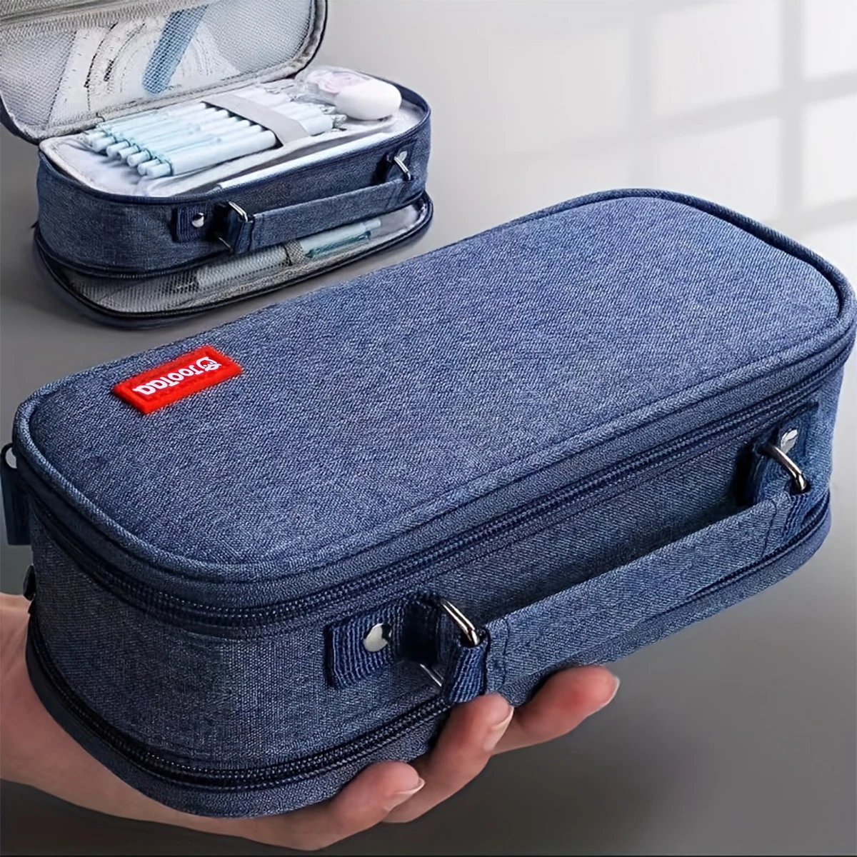 Pencil Cases Portable Large Capacity Upper Pen Box Multifunctional Stationery Bag Boy Back to School Office Supplies