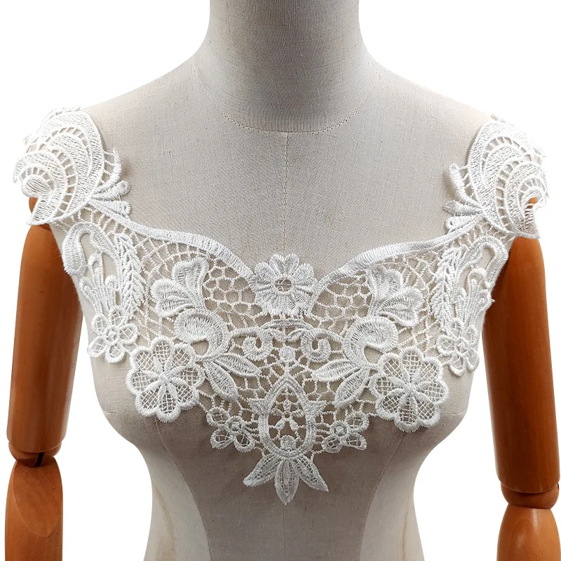 Lace Fabric Water-soluble Lace Embroidery Polyester Fake Collar 1PCS