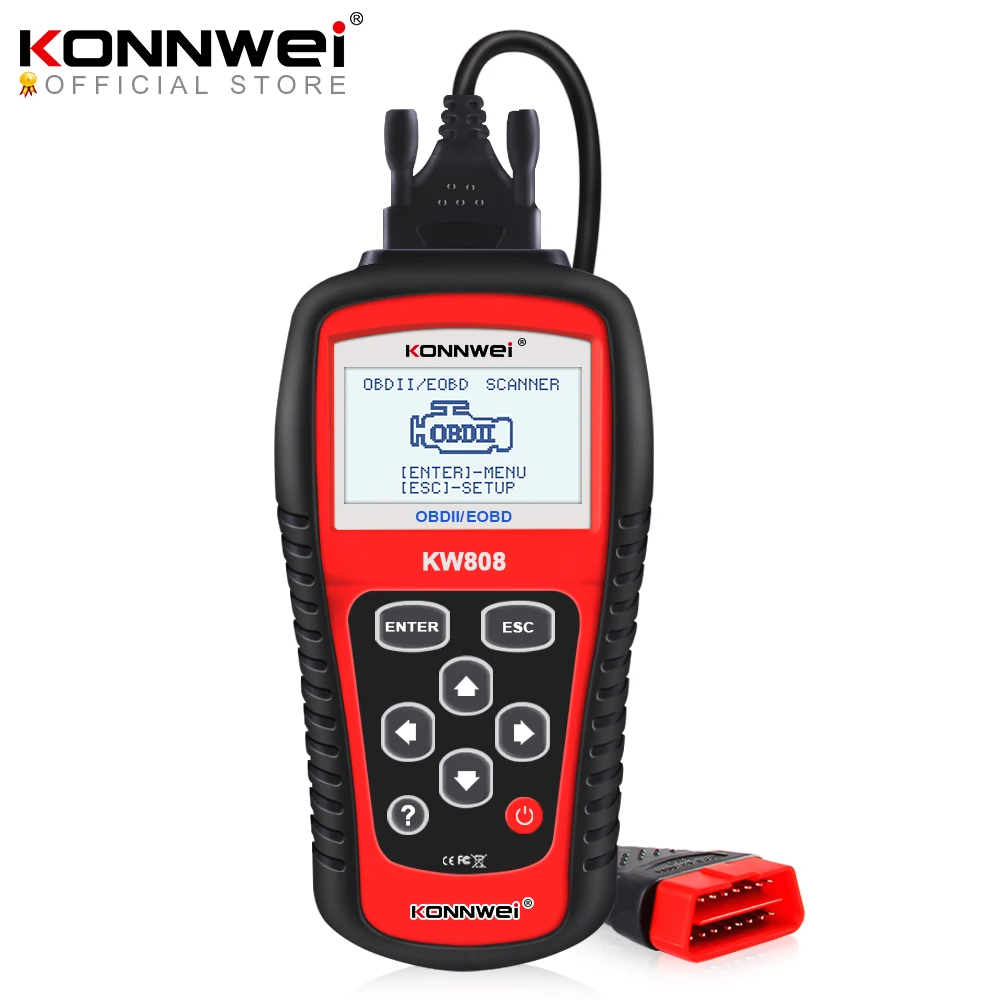 

KONNWEI KW808 OBD 2 Car Scanner OBD2 Auto Automotive Diagnostic Scanner Tool Engine Fualt Code Reader Odb Tools for Cars