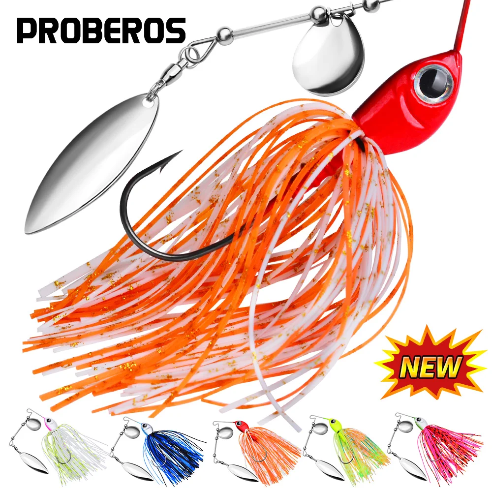 PROBEROS 1/5 Stück Spinner-Köder - Ideal für Barsch, Silikon-Gummi-Jig-Skirt zum Lachs-, Hecht- und Forellenangeln