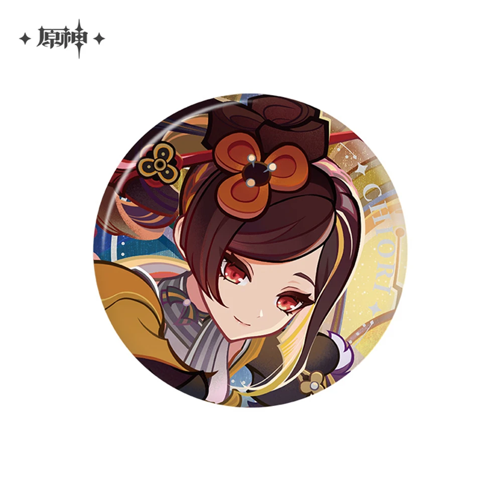 Game Genshin Impact Arlecchino Wriothesley Neuvillette Furina Clorinde Emilie Cosplay Badge Pin SPTE Tinplate Brooch Prop anime ornament