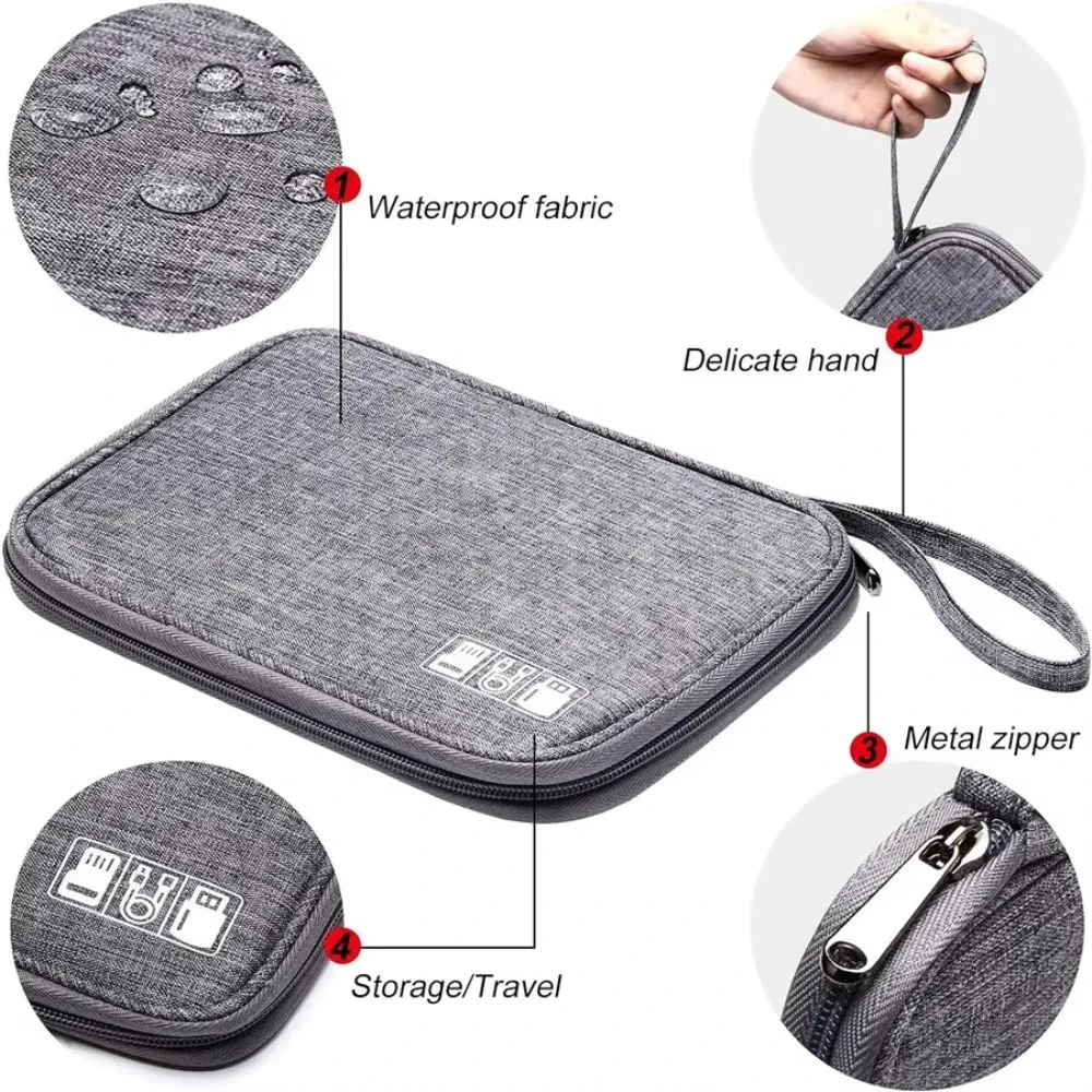 Cable Storage Bags System Kit Case USB Charger Data phone Earphone Wire Pen Power Bank Digital Gadget Devices