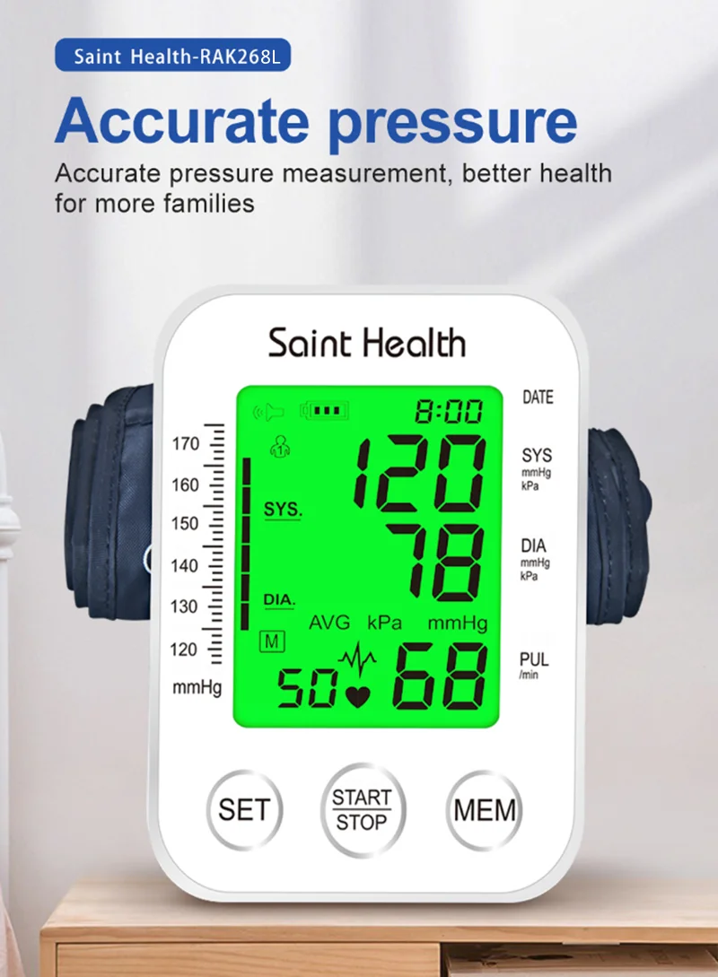 Saint Health цифровой тонометр давления тонометр на Верхняя рука портативный давление измерятель медицинский техника