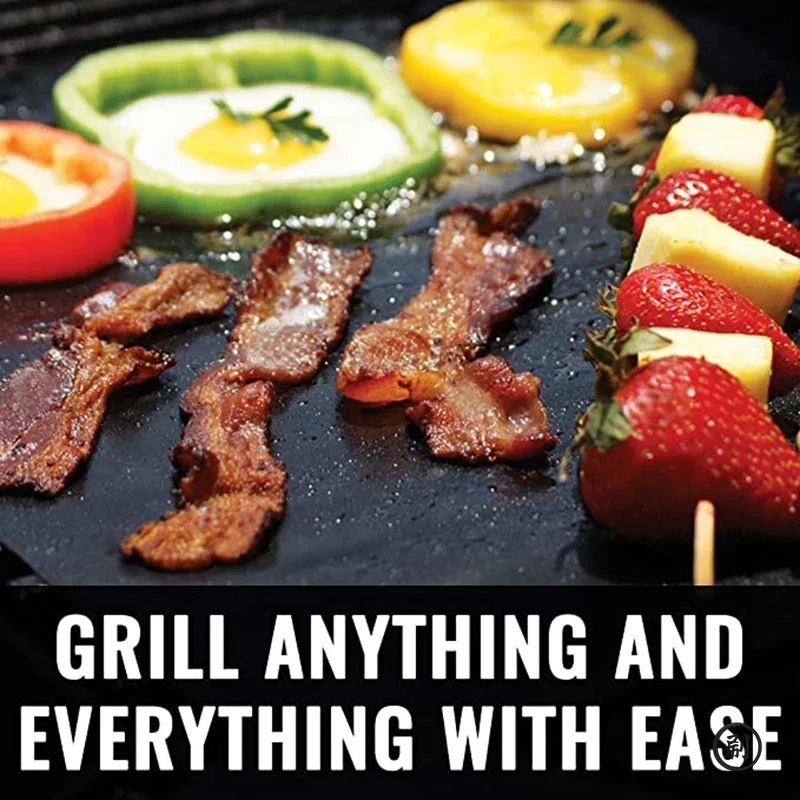 Non-stick BBQ Grill Mat Baking Mat Cooking Grilling Sheet Heat Resistance Cleaned Kitchen BBQ Tools 60*40cm 1/5/10pcs