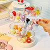 1Pc Cute grain storage box display Storage acrylic blind box display stand transparent multi-layer rotating table 1