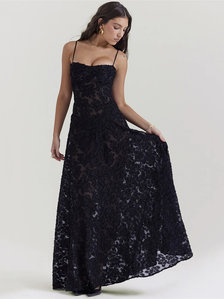 Mozision Elegant Print Backless Maxi Dress For Women Fashion New Spaghetti  Strap Sleeveless Loose A-line Club Party Long Dress - AliExpress 200000345
