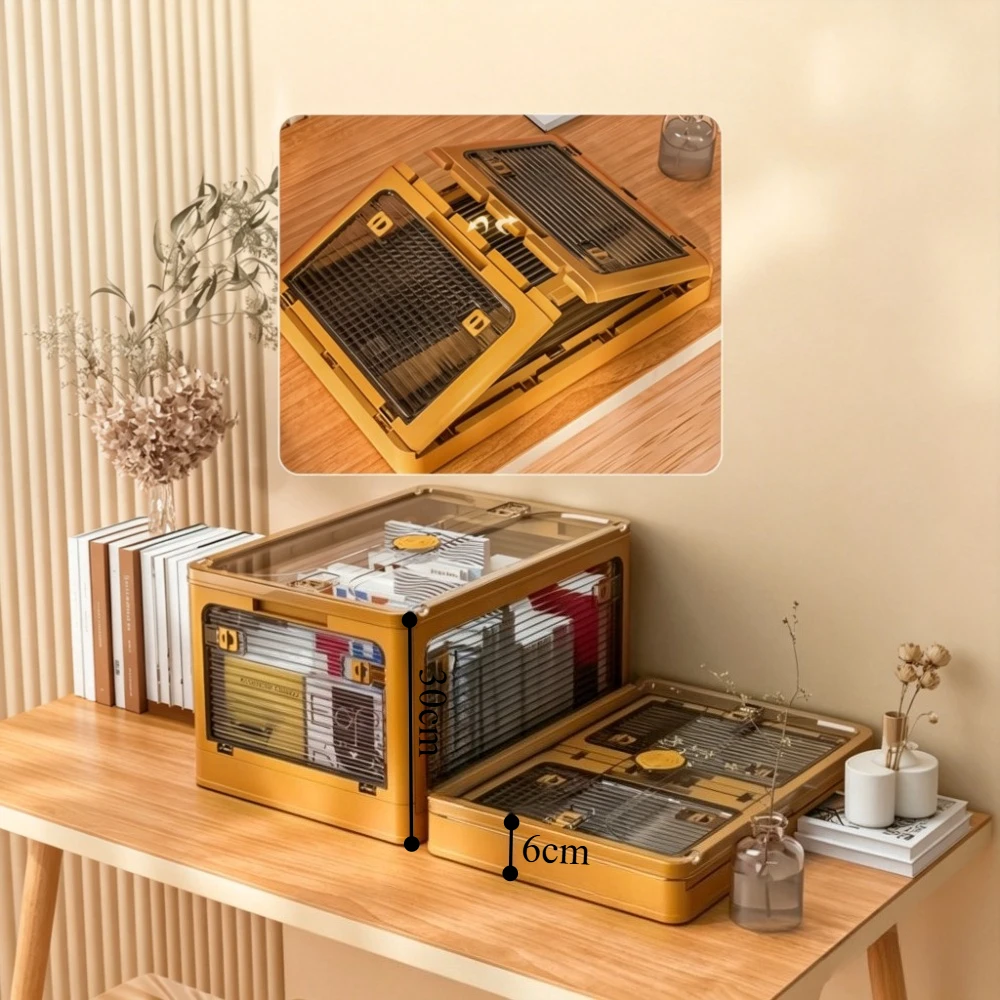 Foldable Storage Box with 5 Open Doors Dormitory Clothing Book Household Toy Storage Box Portable Home Living Room Office Use - 3