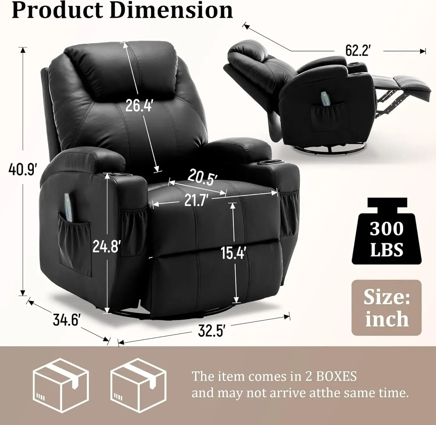 Heated Massage Rocker Recliner 2