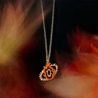 Anime Demon Slayer Rengoku Kyoujurou Kimetsu no Yaiba Cosplay Pendant Necklace Props Fashion Jewelry Accessories 1