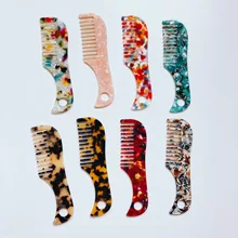 

2022 New Acetate Comb Mini Small Household Portable Combs With Handle Marble Colorful Hairdressing Comb Anti-static Women Girls