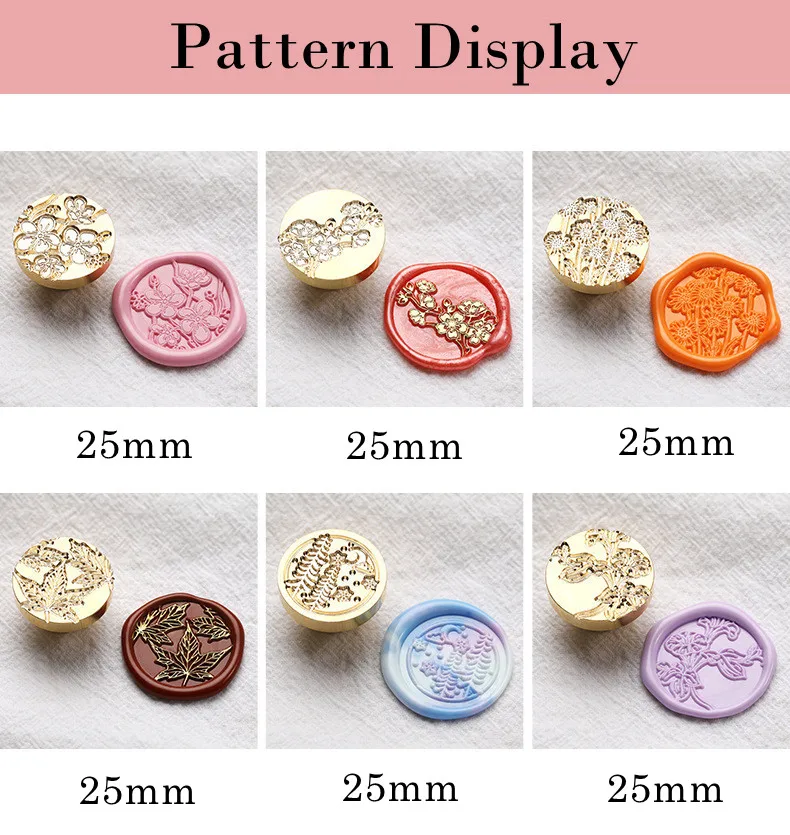 Wax Seal Stamp 2022 New Pattern Sakura Lily of the Valley Seal Wax Seal Stamp Envelope Personalized Wedding Invitation Decoratio