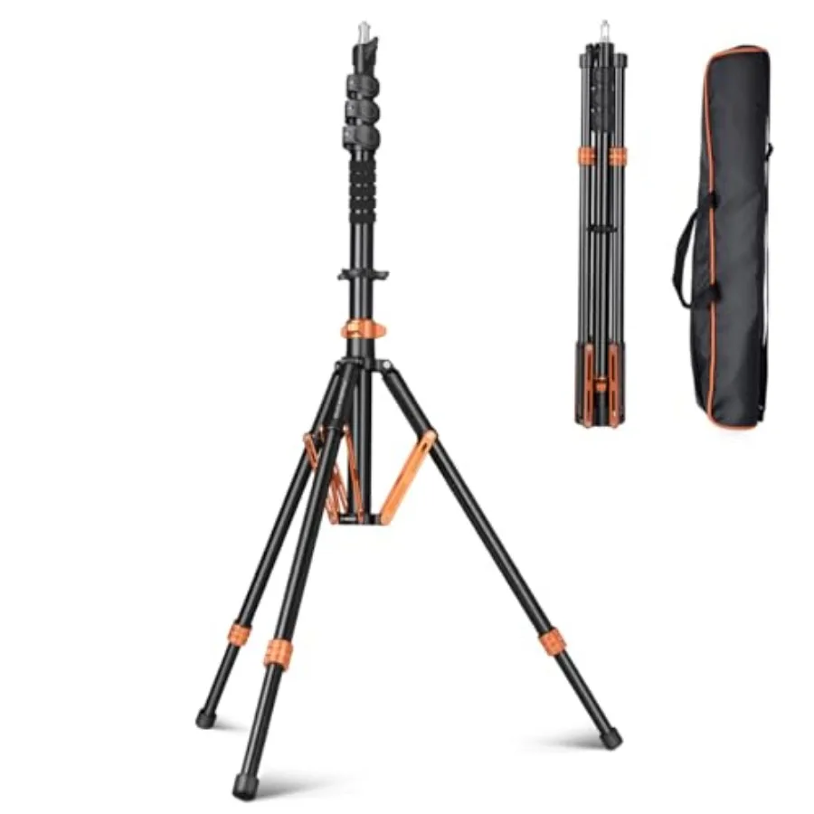 Light Stand Photography with Air-Cushioned9ft/2.75m Adjustable Aluminum Heavy Duty Tripod Stand Studio Sturdy Tripod for Speedl