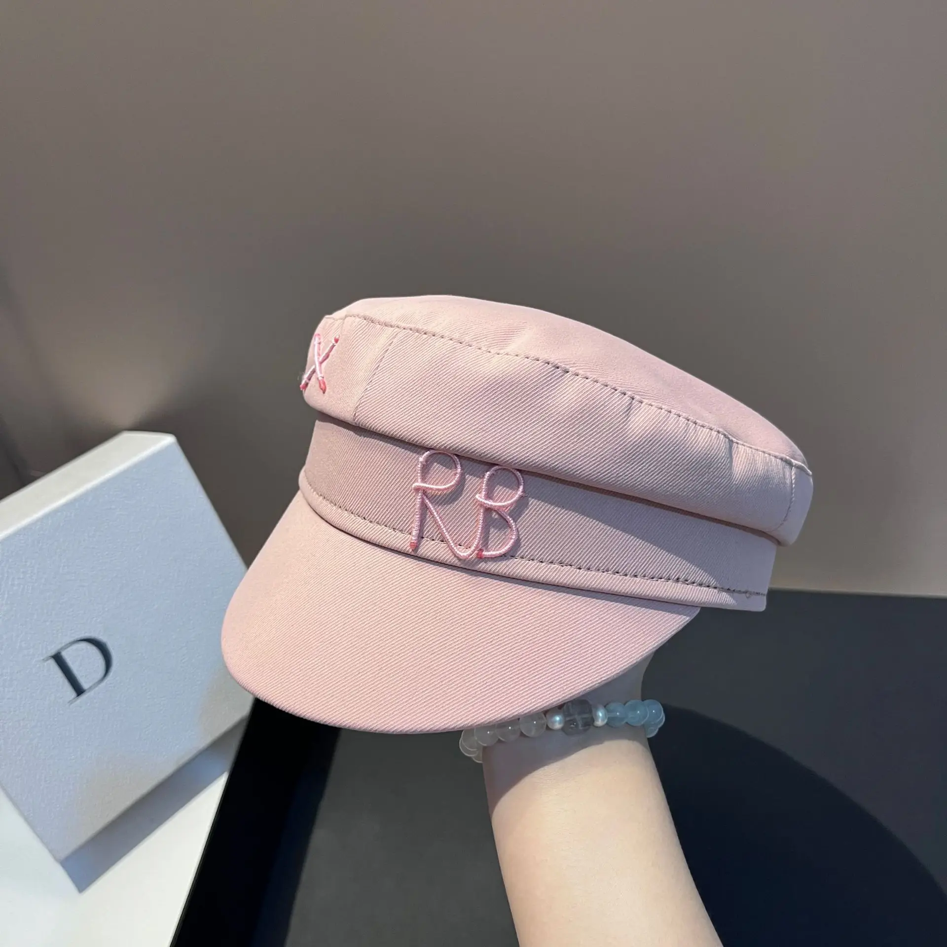 Women Military Hat Designer RB Letter Sailor Hat