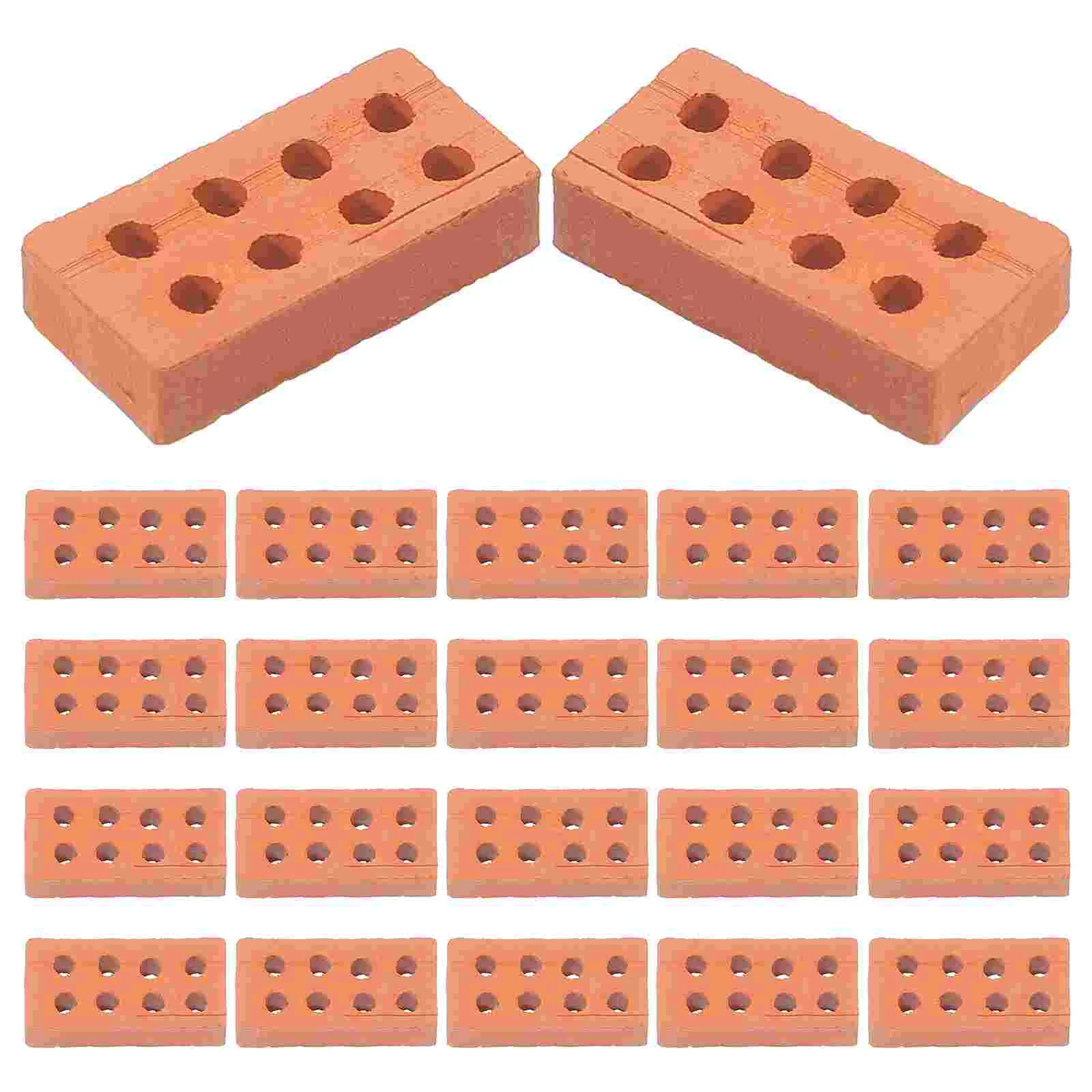 

50 Pcs Mini Bricks Miniature Stuff Playing House Props for Landscaping Wall Tiles