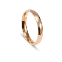 3mm Gold Color Smooth Light Stainless Steel finger rings for women wholesale 1