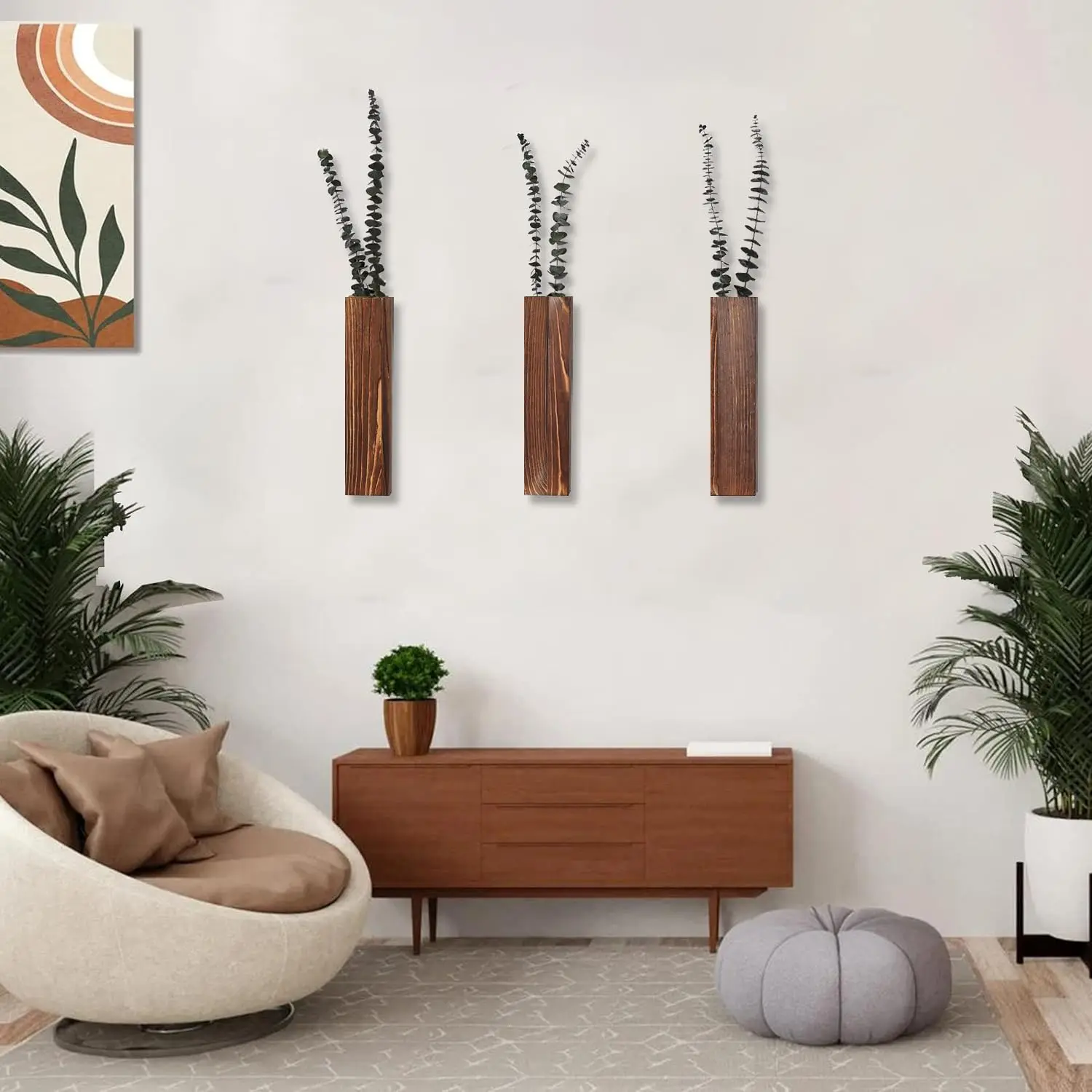 Wand-Pflanzgefäß Aus Kiefernholz – 27,9 Cm Hoch, 2er-Set, Für Künstliche Oder Getrocknete Pflanzen